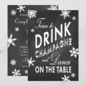 Invitation Couple d'hiver le temps de boire du champagne (Devant / Derrière)