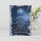 Invitation Couple douche Flocon de neige hivernal glacial (Debout devant)