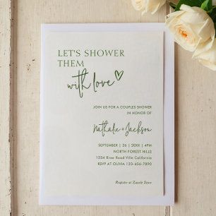 Invitation Couple, Douchons-les avec la nuptiale verte