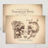 Invitation Couple du crâne Jour de la partie de l'engagement  (Devant / Derrière)