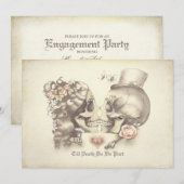 Invitation Couple du crâne Jour de la partie de l'engagement  (Devant / Derrière)