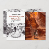 Invitation Couple du Grand Canyon Enregistrer la date (Devant / Derrière)