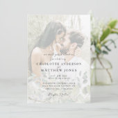 Invitation Couple en feuillage moderne Mariage II (Debout devant)