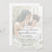 Invitation Couple en feuillage moderne Mariage II (Devant / Derrière)