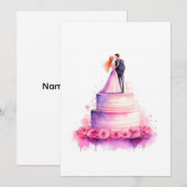 Invitation Couple Gâteau (Devant / Derrière)