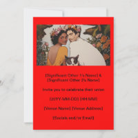 Couple interracial art mariage floral avec chat
