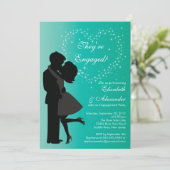 Invitation Couple joli en baiser amoureux (Debout devant)