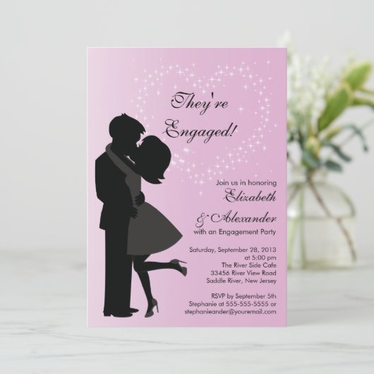 Invitation Couple joli en baiser amoureux (Debout devant)