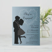 Invitation Couple joli en baiser amoureux (Debout devant)