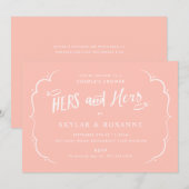 Invitation Couple lesbienne Hers et ses Couples Douche rose (Devant / Derrière)