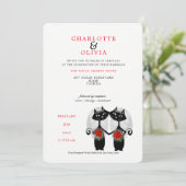 Invitation Couple lesbienne Mariage LGBTQ Chats mignons (Debout devant)