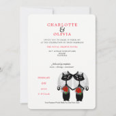 Invitation Couple lesbienne Mariage LGBTQ Chats mignons (Devant)