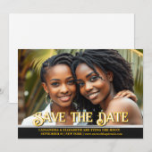 Invitation Couple lesbienne mariage photo gay (Devant / Derrière)