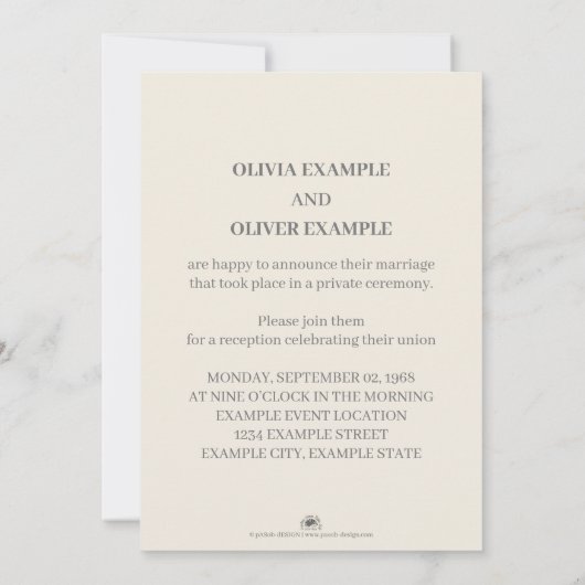 Invitation Couple Mariage baiser en monochrome (Dos)