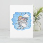 Invitation Couple mariage sur une remontée (Debout devant)