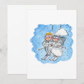 Invitation Couple mariage sur une remontée (Devant / Derrière)