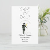 Invitation Couple marié et groom Aquarelle Mariage rustique (Debout devant)