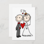 Invitation Couple Marié Figurine Bâton Ajoutez Votre Propre M (Devant / Derrière)