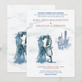 Invitation *~* Couple médiéval amoureux mariés au château (Devant / Derrière)