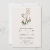 Invitation Couple nuptial Llama Mariage unique (Devant)