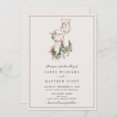 Invitation Couple nuptial Llama Mariage unique (Devant / Derrière)