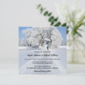 Invitation Couple peint avec parapluie Mariage hivernal de ne (Debout devant)