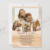Invitation Couple Photo Collage Plage Mariage à thème (Devant)