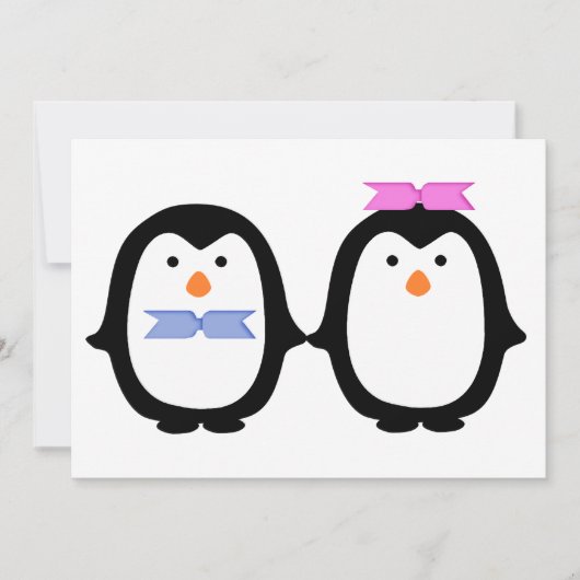 Invitation Couple pingouin (Devant)