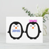 Invitation Couple pingouin (Debout devant)