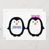 Invitation Couple pingouin (Devant / Derrière)