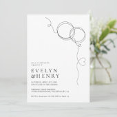 Invitation Couple Rings Romantic Engagement Party (Debout devant)