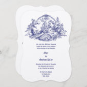 Invitation Couple Rococo Baroque À Cartouche Frame Bordure (Devant / Derrière)