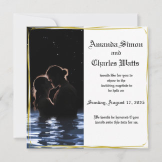 Invitation Couple romantique dans l'eau Save the Date