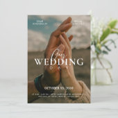 Invitation couple romantique photo de mariage de mains (Debout devant)