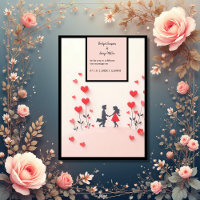 Couple romantique Silhouette coeur rouge mariage