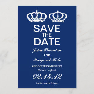 Invitation Couple Royal Bleu Enregistrer la date