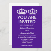 Invitation Couple royal violet Mariage (Devant / Derrière)