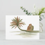 Invitation Couple Sitting on Palm Tree (Debout devant)