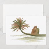 Invitation Couple Sitting on Palm Tree (Devant / Derrière)
