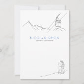 Invitation Couple Ski Slope En Amour Hiver Pics (Devant)