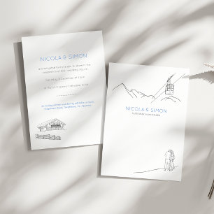 Invitation Couple Ski Slope En Amour Hiver Pics
