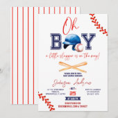 Invitation Couple Slumdunk Oh Boy Baby shower de baseball Bun (Devant / Derrière)
