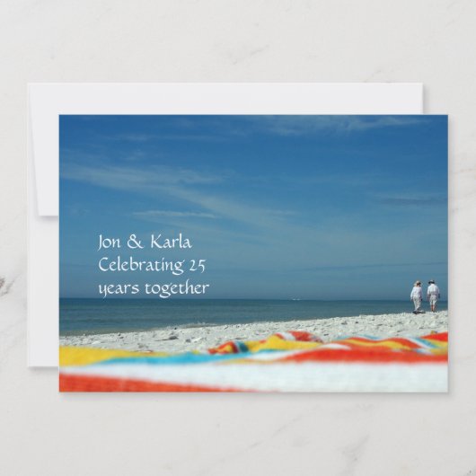 Invitation Couple sur la plage de sable (Devant)