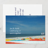 Invitation Couple sur la plage de sable (Devant / Derrière)