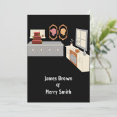 Invitation Couple Vibrant Personnalité Cuisine Mariage (Debout devant)