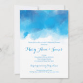 Invitation Couple Wedding shower Eté bleu aquarelle (Devant)