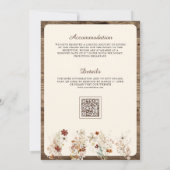 Invitation Couple Western Boho à Cheval Code QR Mariage (Dos)