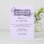 Invitation Couples Abstraits violets Wedding shower (Debout devant)