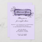 Invitation Couples Abstraits violets Wedding shower (Devant / Derrière)
