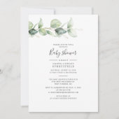 Invitation Couples Baby shower Eucalyptus Verdure Foliage (Devant)